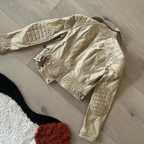 BURBERRY Brit Leather Moto Jacket Tan - Picture 4 of 10